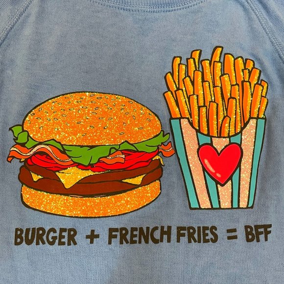 Girls BFF Glitter Graphic Super Soft Long Sleeve Fashion Top - Picture 2 of 3